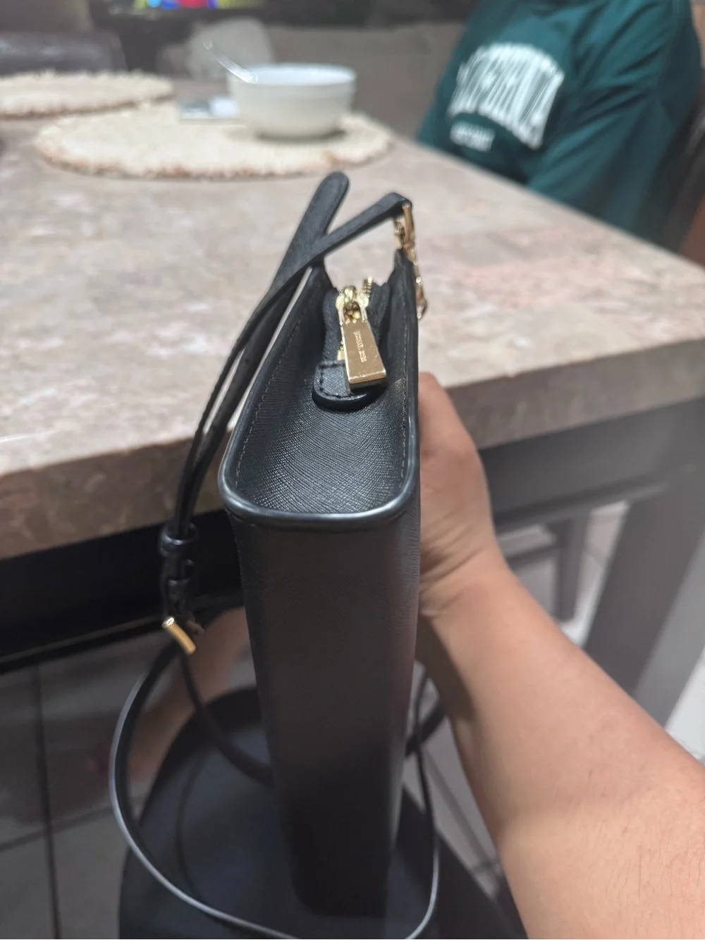 Michael Kors Black Smooth Leather Messenger Crossbody
